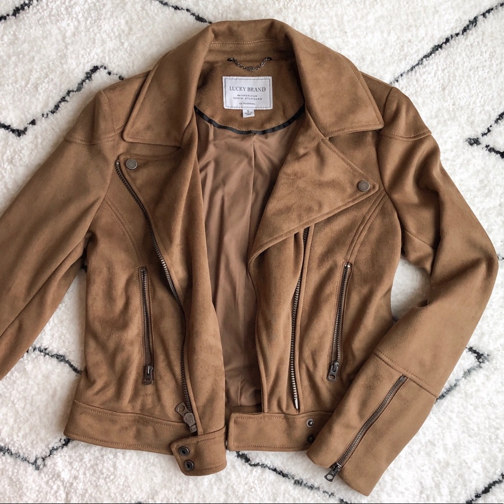 Lucky Brand Faux Suede Moto Jacket - Picture 5 of 16